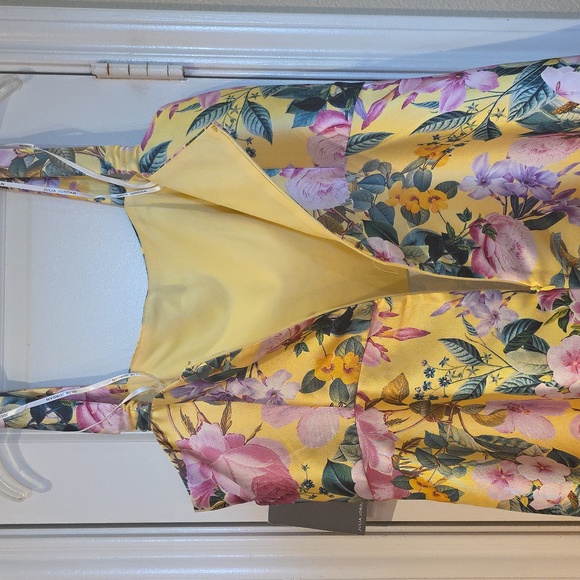 Julia Jordan-Floral Yellow Women's Dress Size 14 - Picture 15 of 17